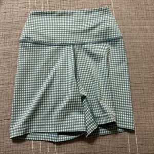 Nike Yoga Gingham Print Bike Shorts